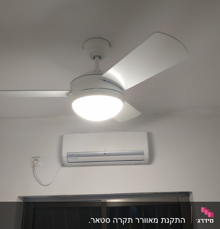 מאוורר תקרה עם תאורה דולקת